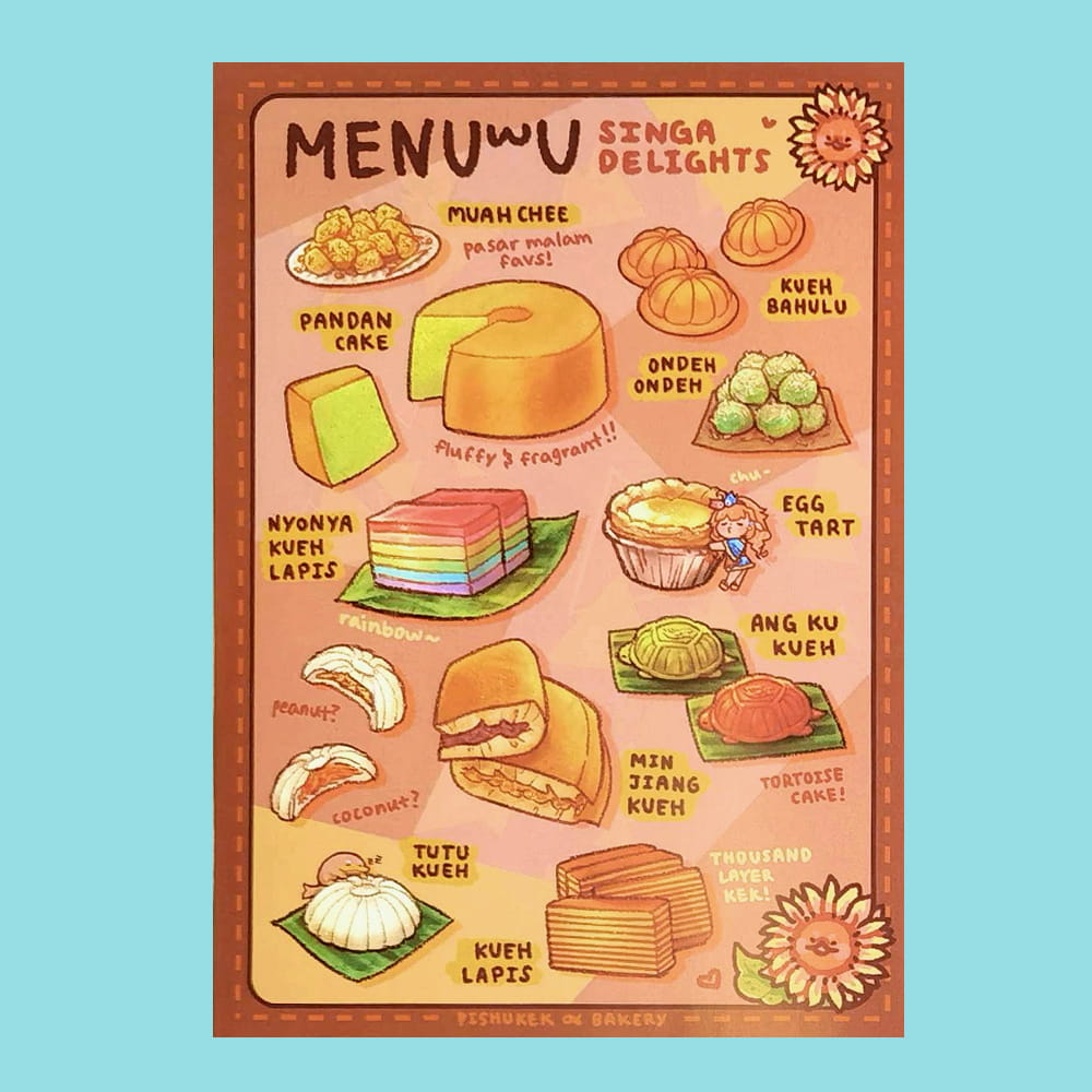 Singapore Delights | Menu Postcard Prints