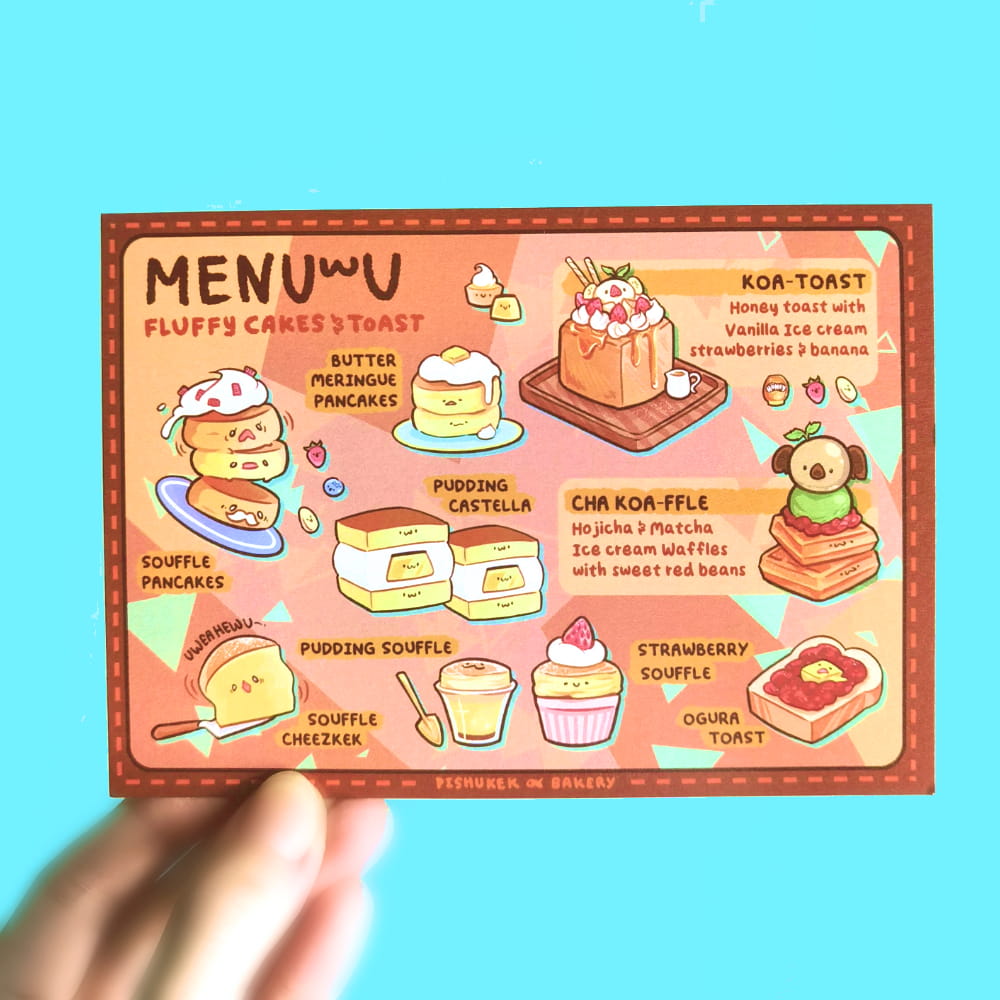 Fluffy Cakes & Toast | Menu Postcard Prints