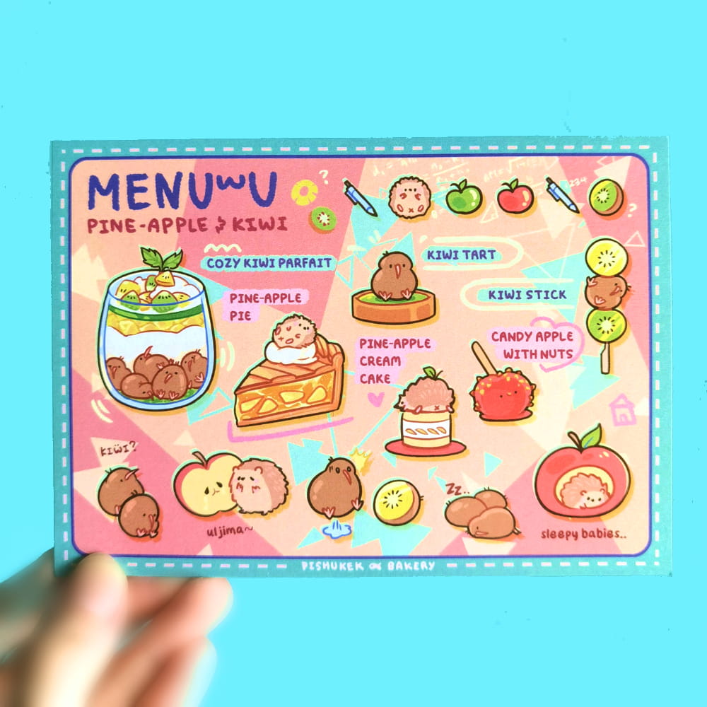 Pine-apple & Kiwi | Menu Postcard Prints