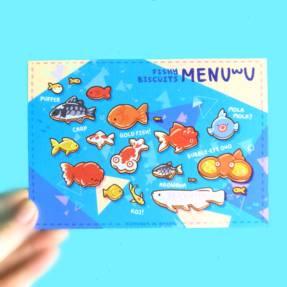 Fishy Biscuits | Menu Postcard Prints
