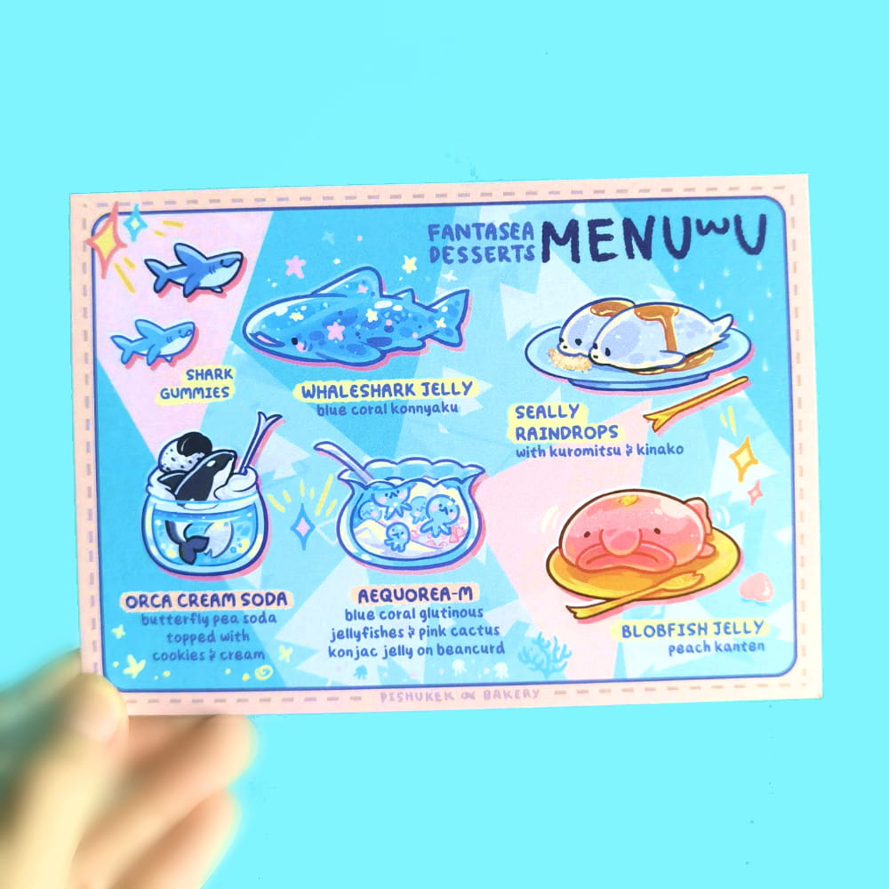 Fantasea Desserts | Menu Postcard Prints
