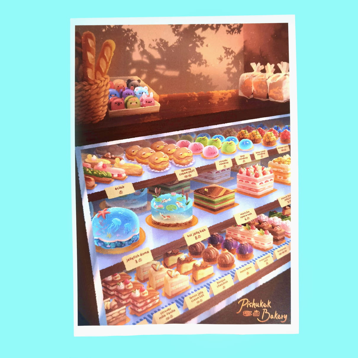 Cake Display | Bakery Postcard Print