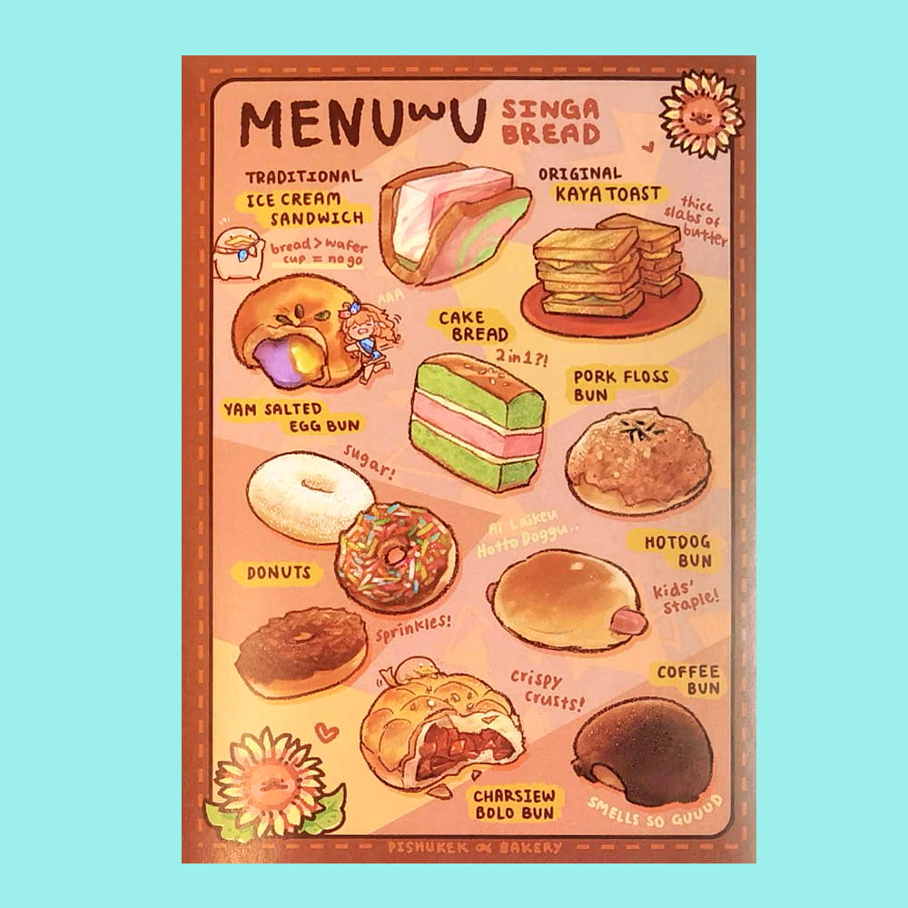 Singapore Bread | Menu Postcard Prints