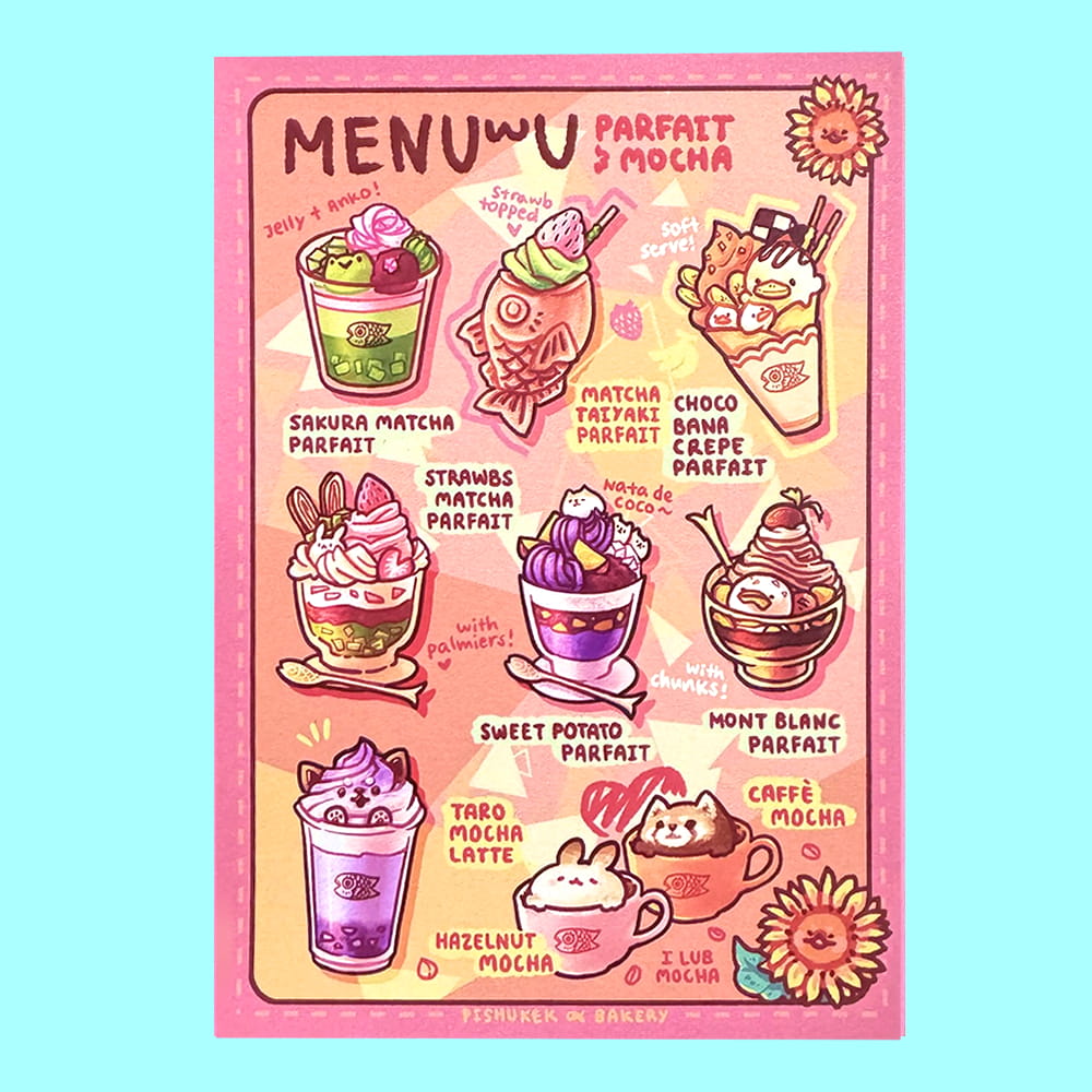 Parfait & Mocha | Menu Postcard Prints