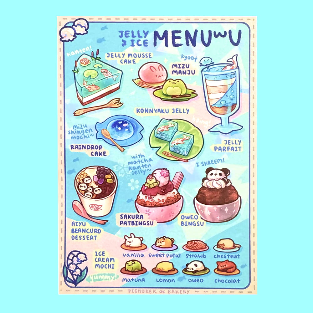 Jelly & Ice | Menu Postcard Prints