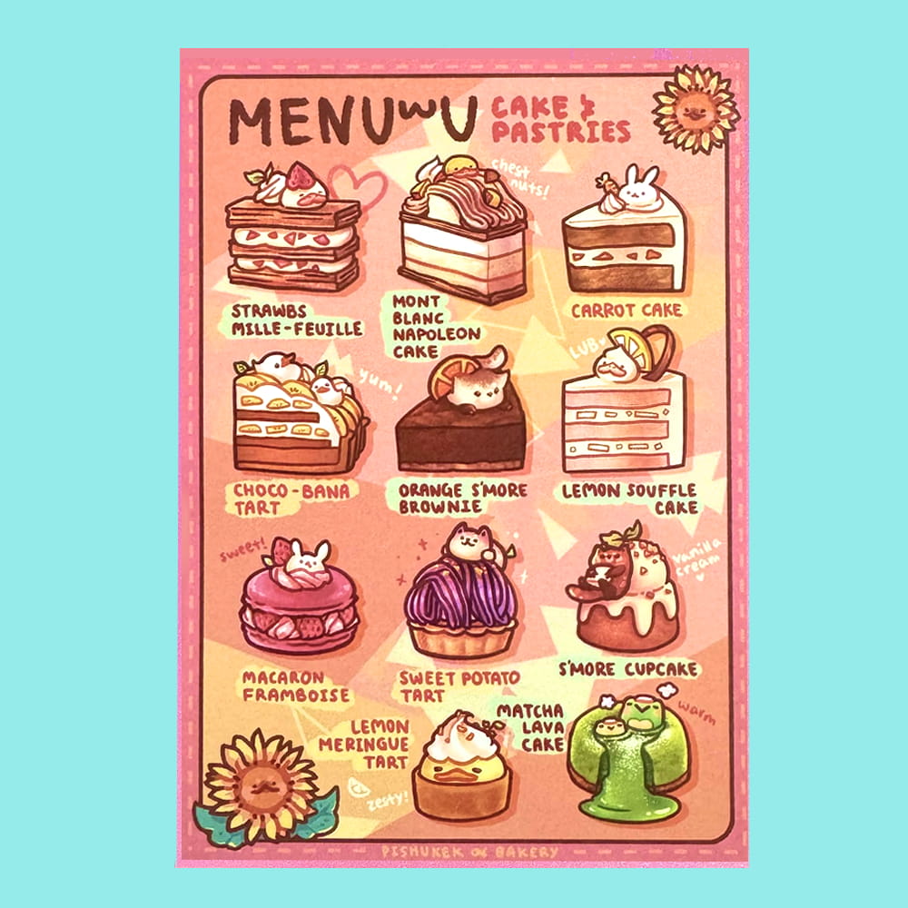 Cakes & Pastries | Menu Postcard Prints