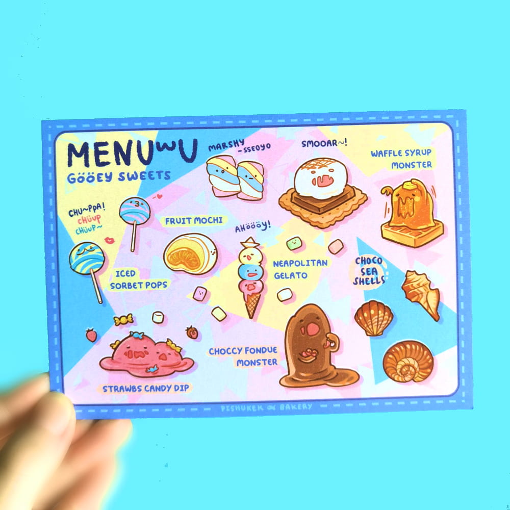 Gooey Sweets | Menu Postcard Prints