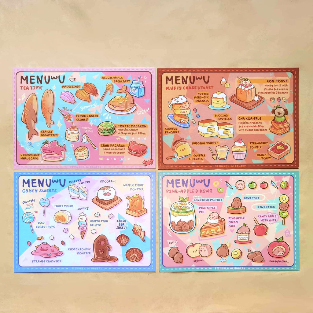 Pine-apple & Kiwi | Menu Postcard Prints