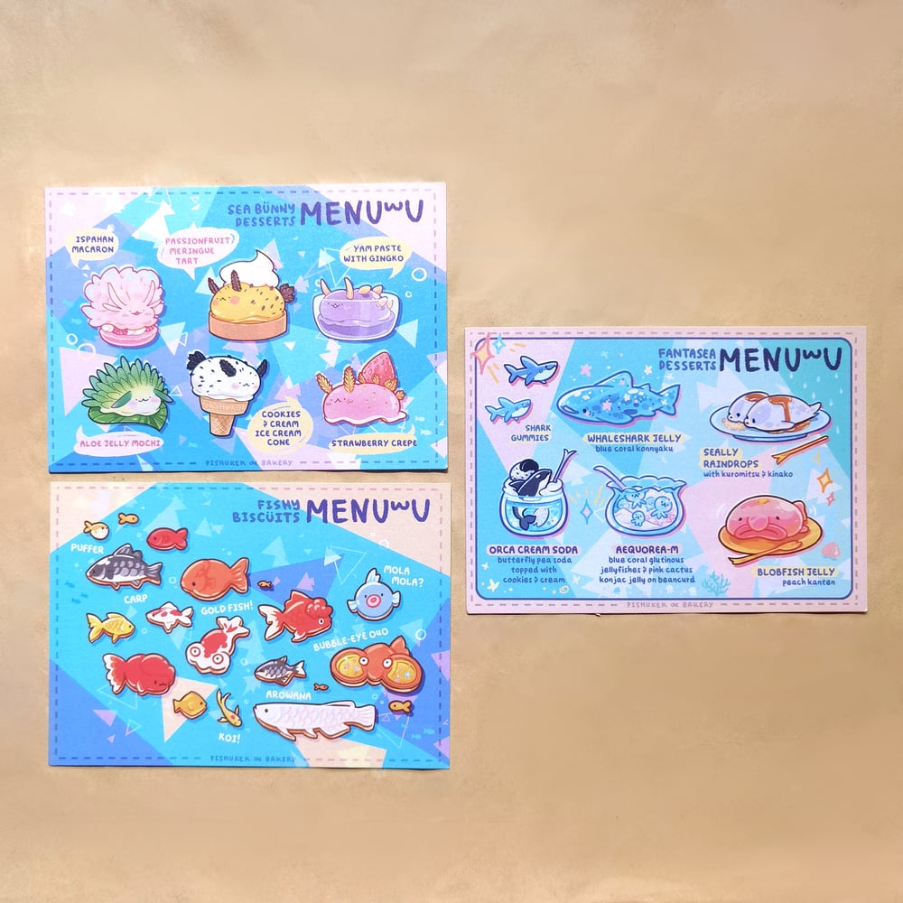 Sea Bunny Desserts | Menu Postcard Prints