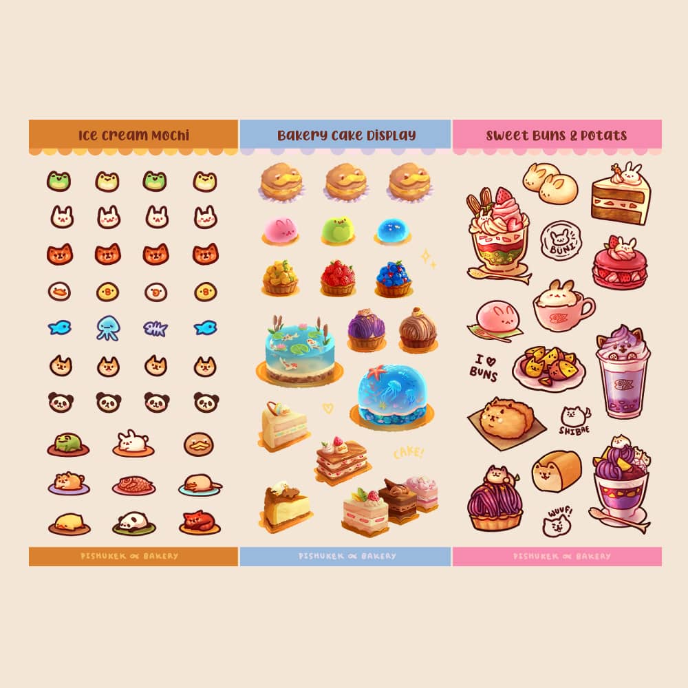 Bakery 1 Sticker Sheets