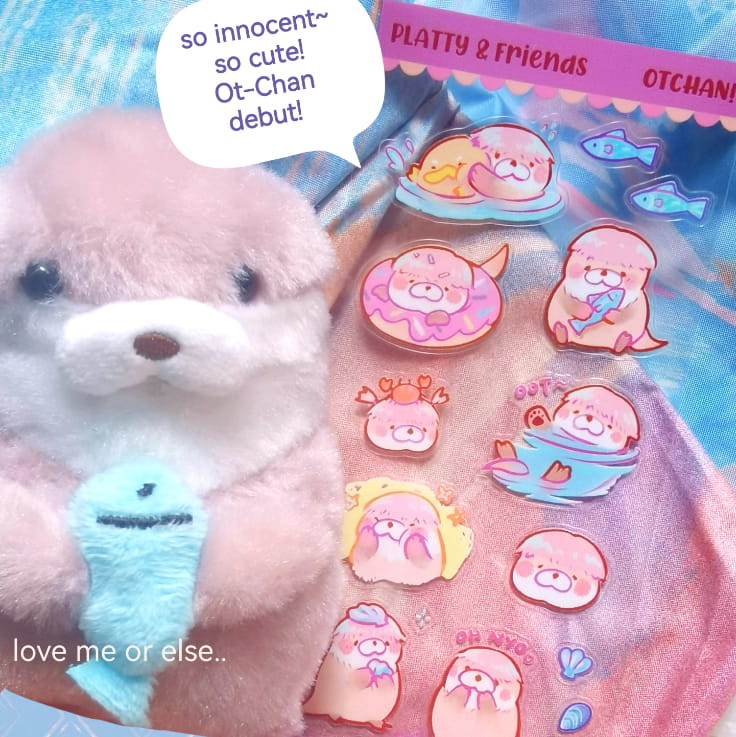 Platty Bleppi Frog Duck Otter Turtle Beluga Clear Stickers