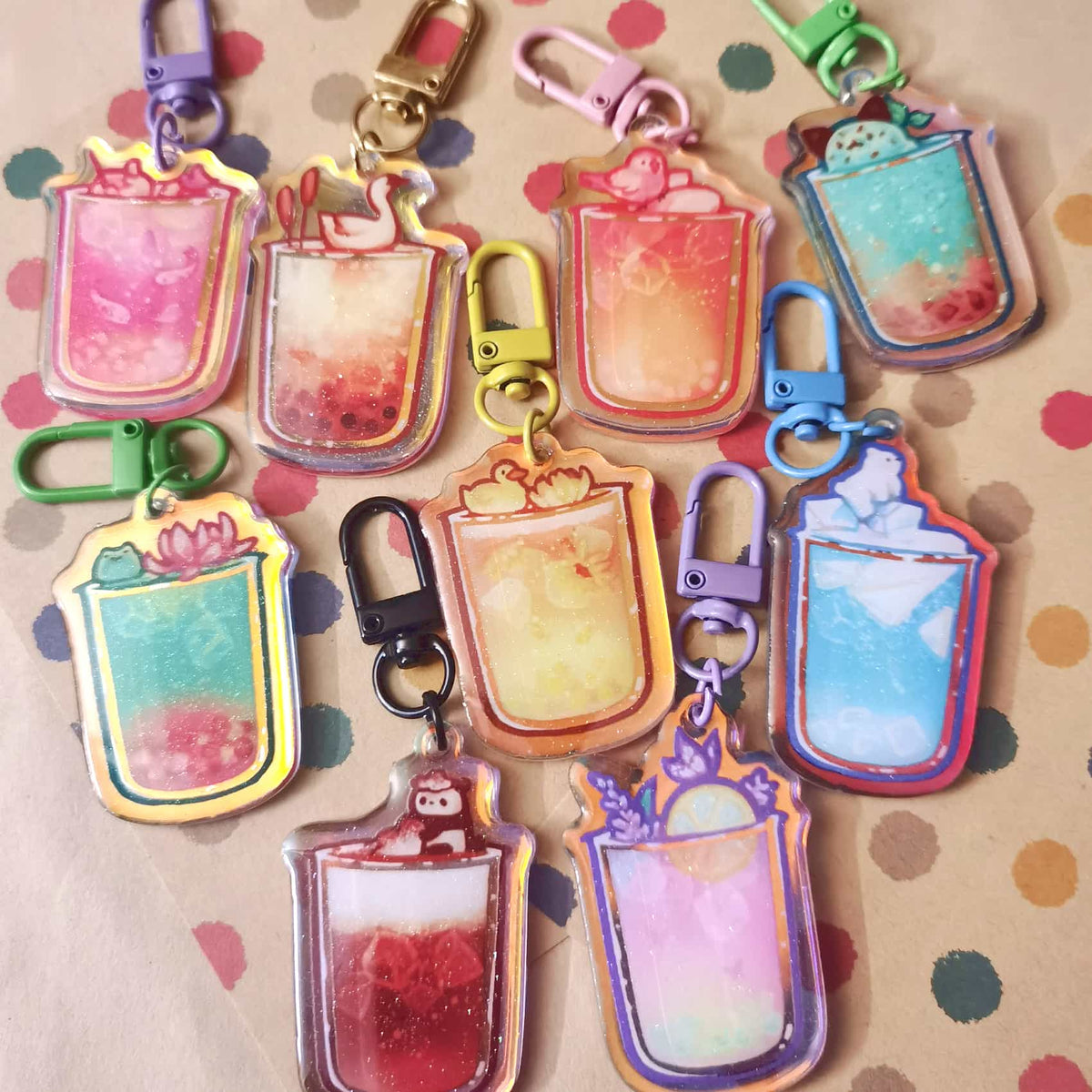 Bubble tea Keychain Charms