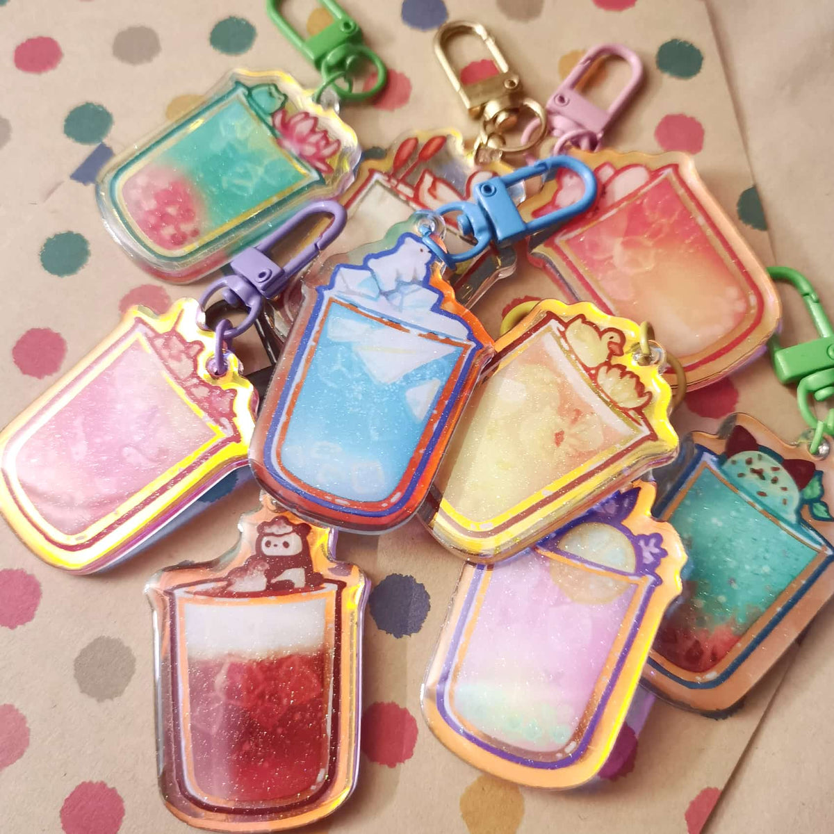 Bubble tea Keychain Charms