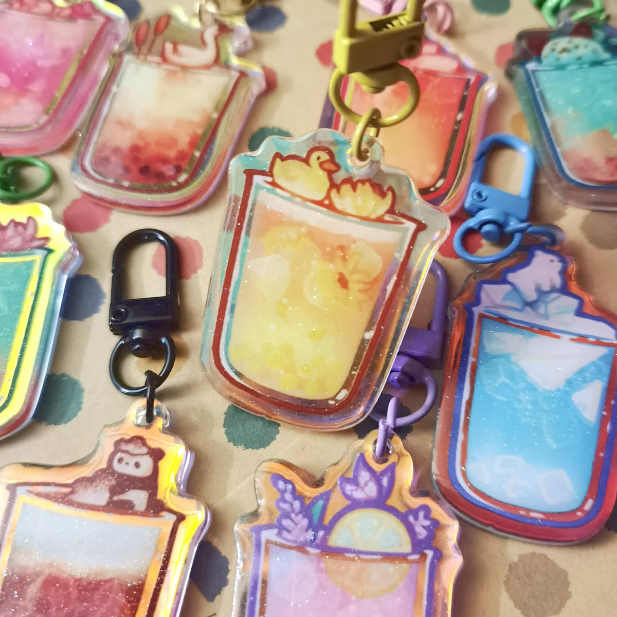 Bubble tea Keychain Charms