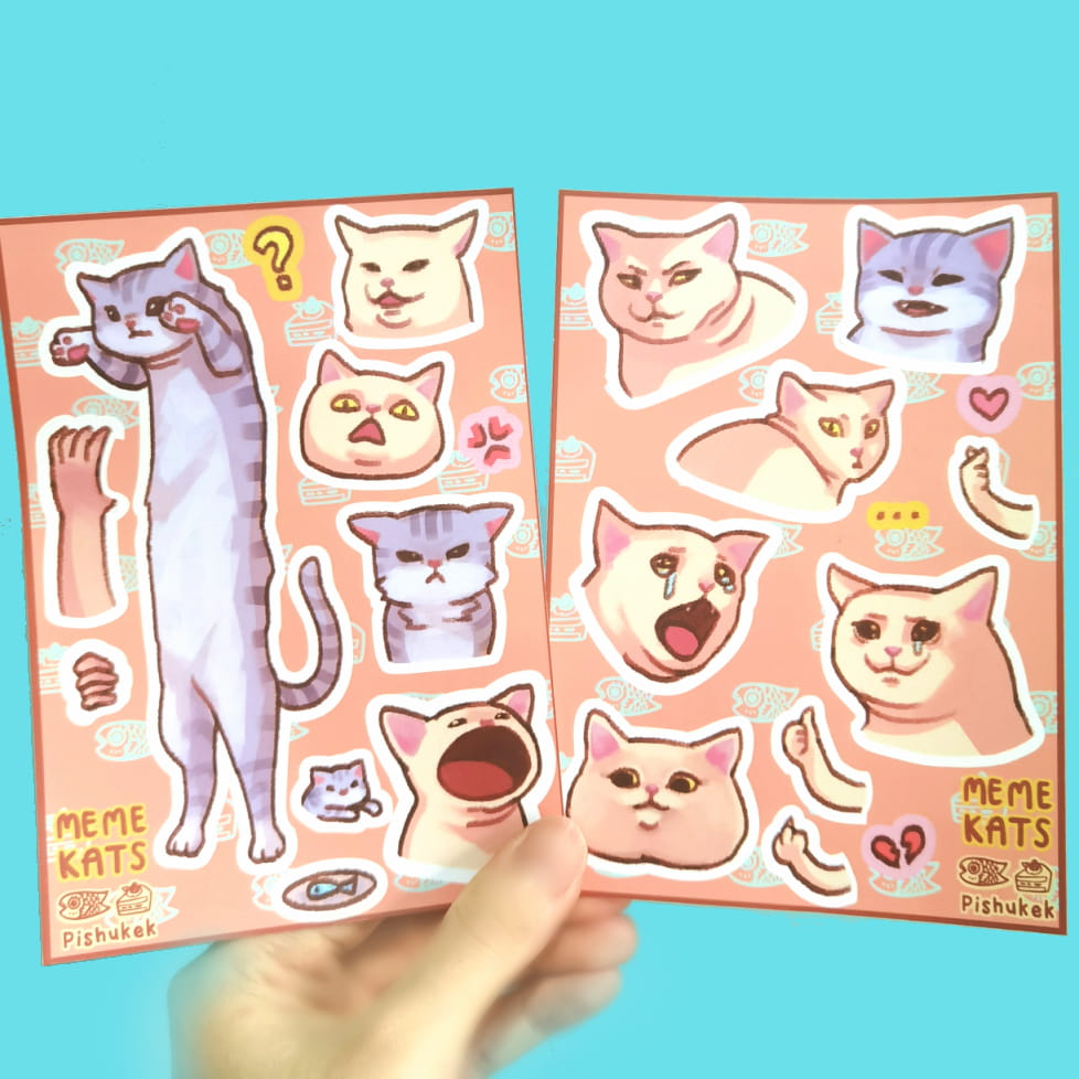 Meme Cats Sticker Sheets