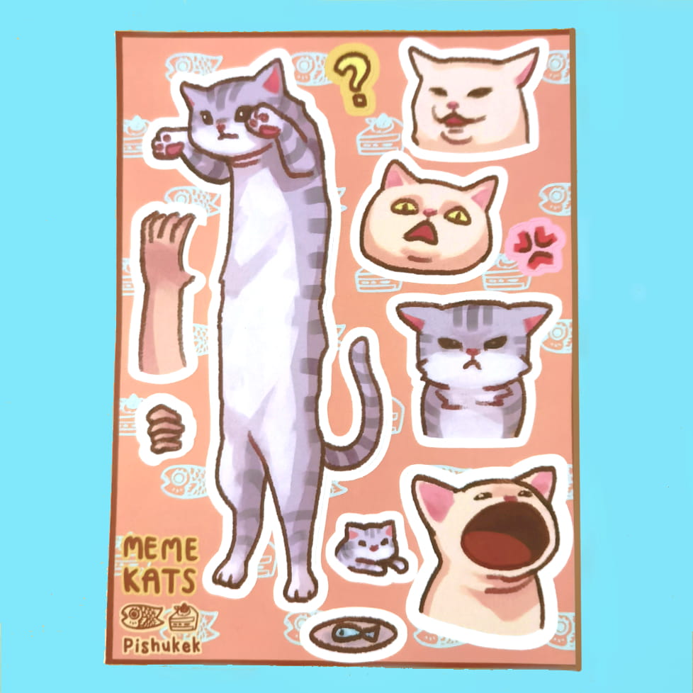 Meme Cats Sticker Sheets