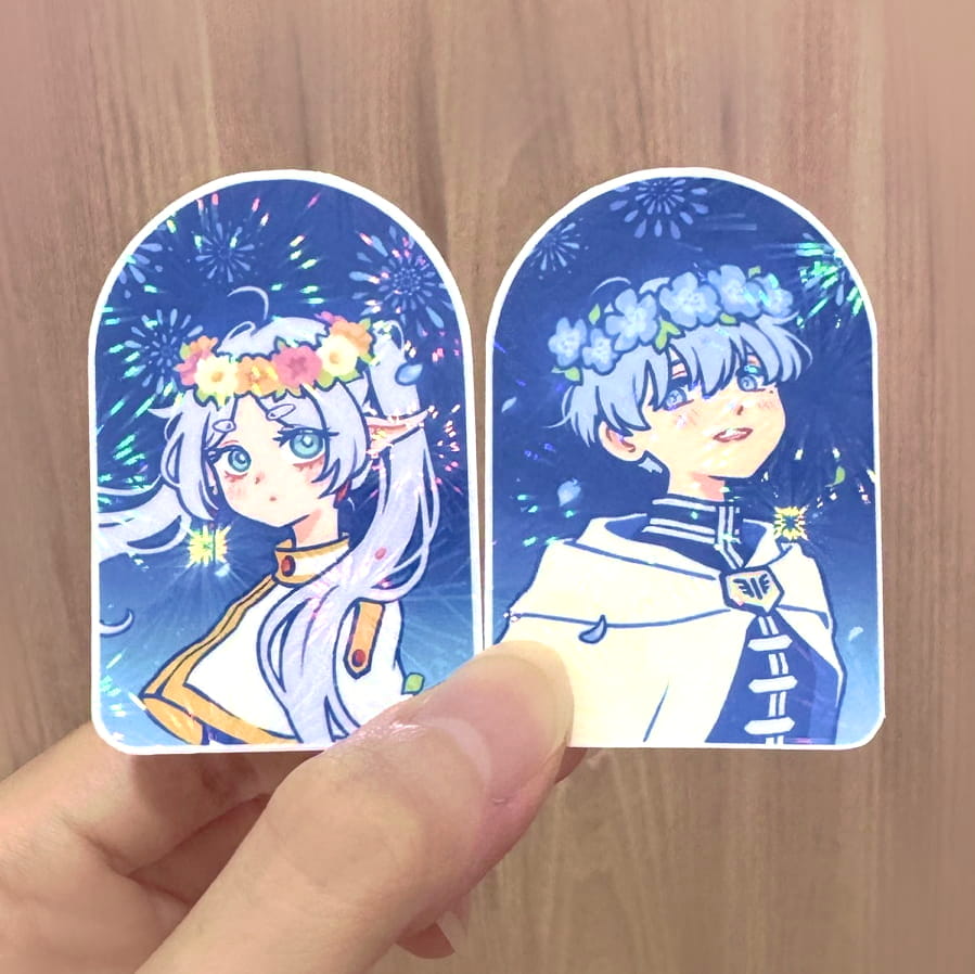 Frieren Himmel Print & Sparkly Stickers