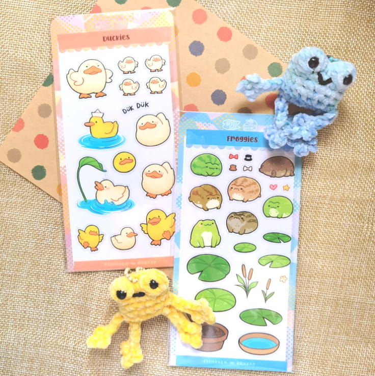 Platty Bleppi Frog Duck Otter Turtle Beluga Clear Stickers