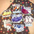 Punny bird stickers