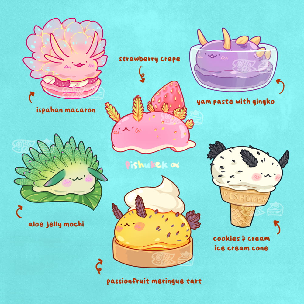 Sea Bunny Dessert Stickers