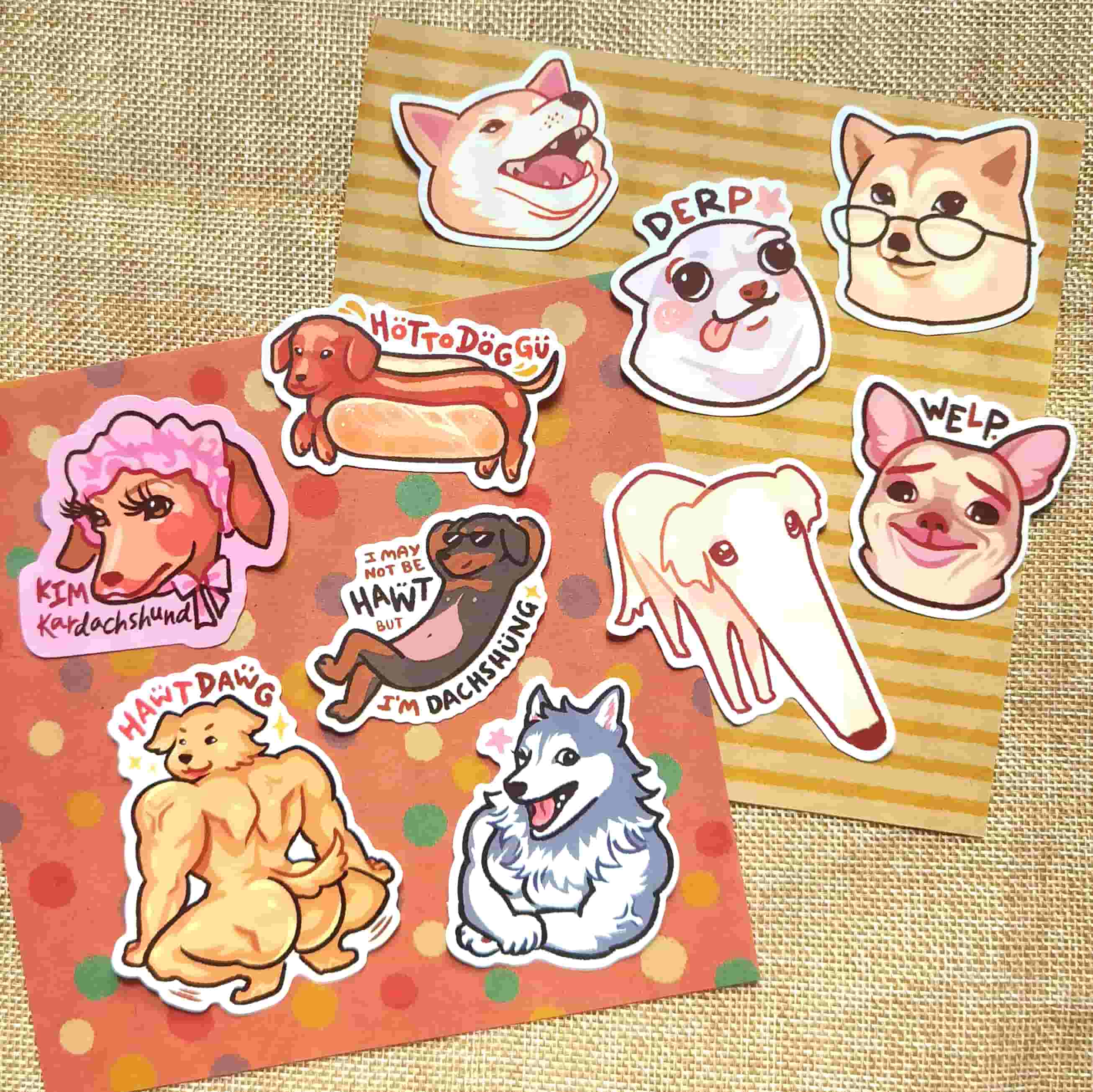 Meme dogs and Hawt Dawgs Stickers