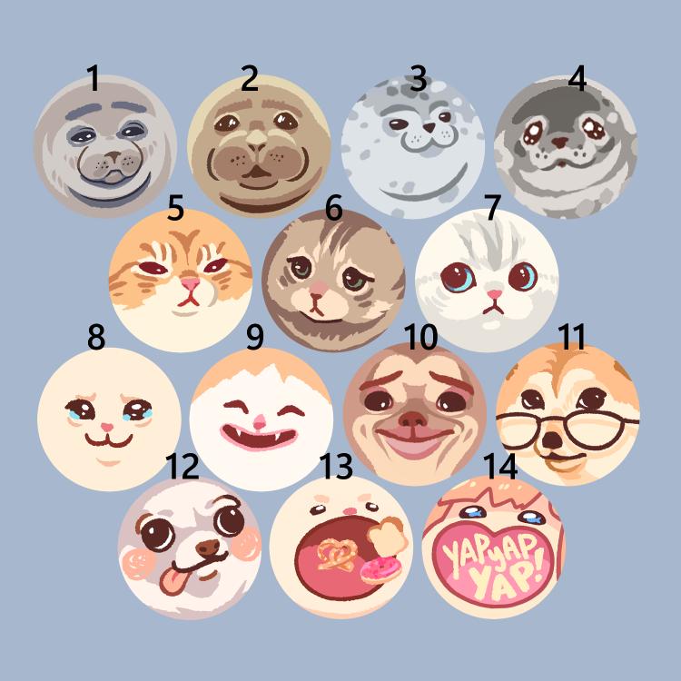 Animal Meme Squishy Badges