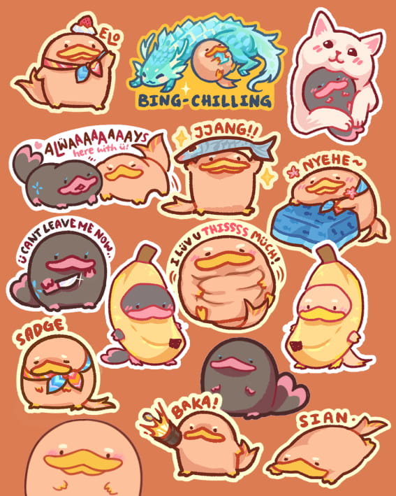 Assorted Platty & Bleppi Stickers