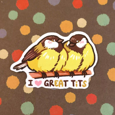 Punny bird stickers