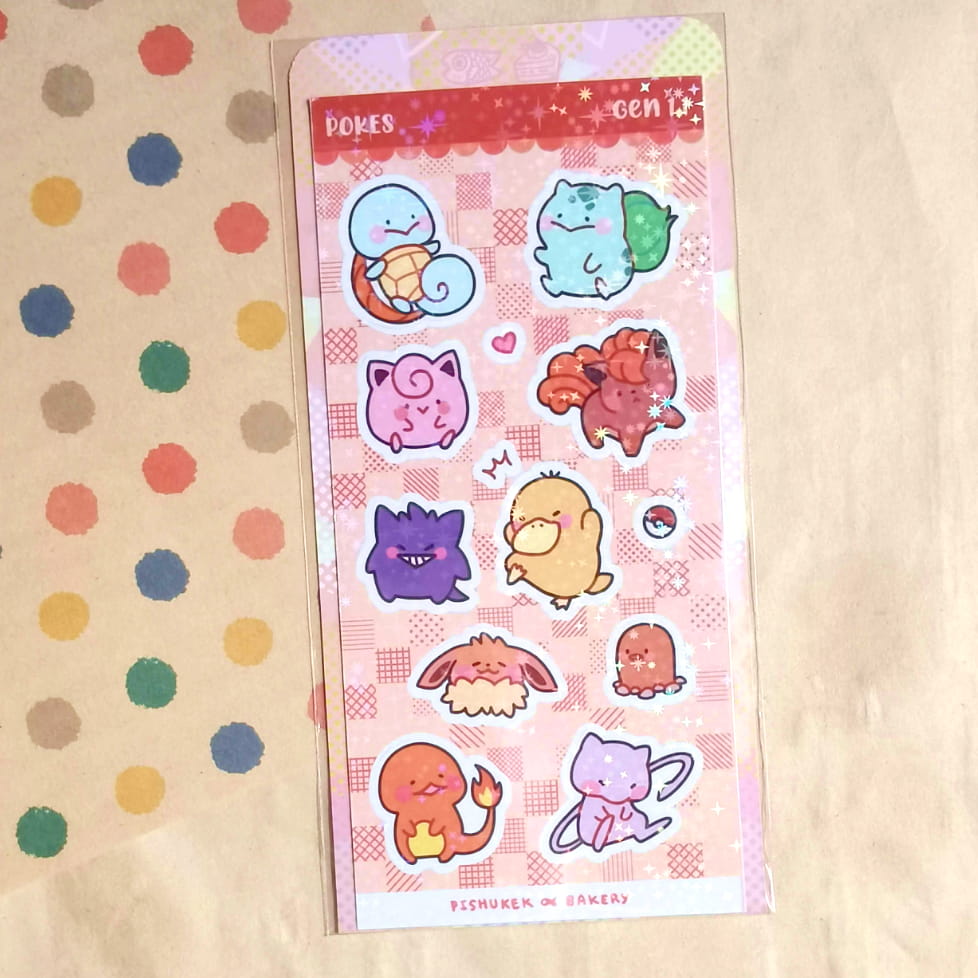 Gen 1 Pokes & Eeveelution Stickers