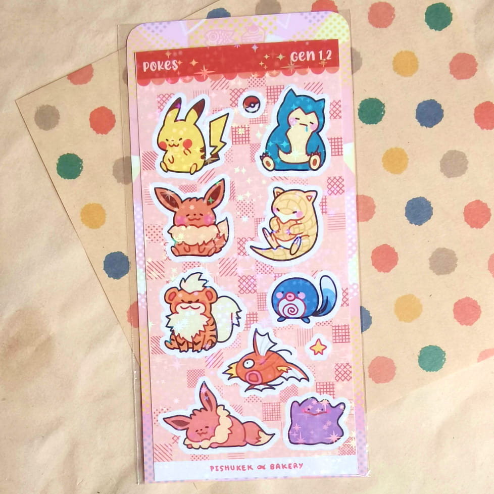 Gen 1 Pokes & Eeveelution Stickers