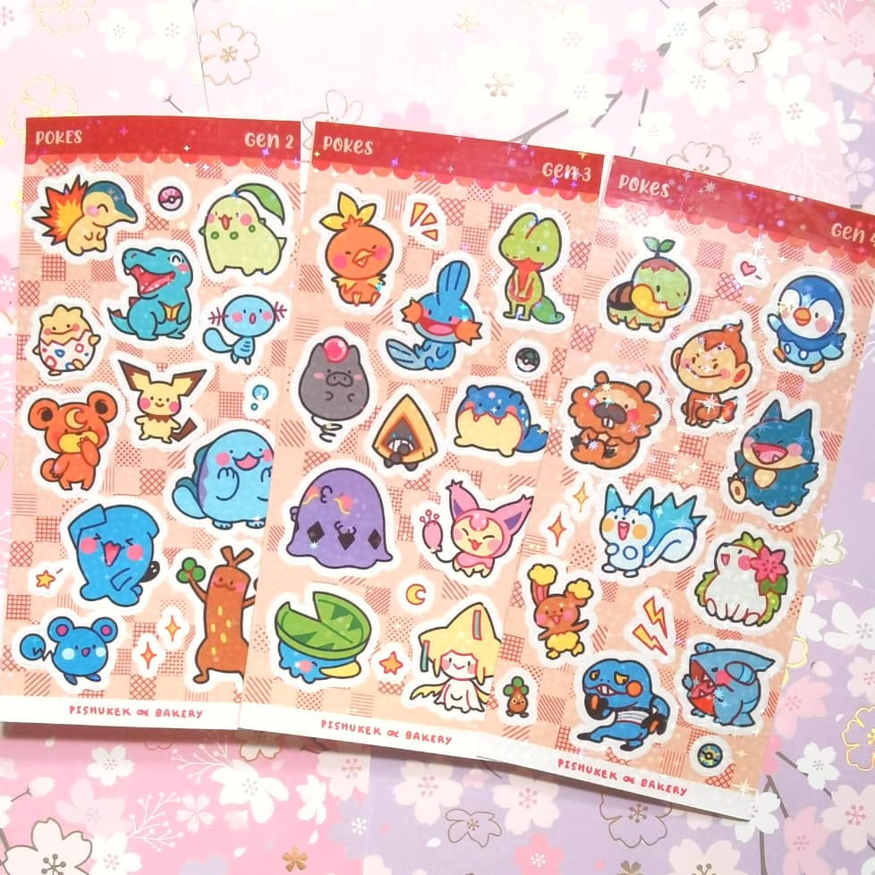 Gen 2 3 4 Pokes Stickers