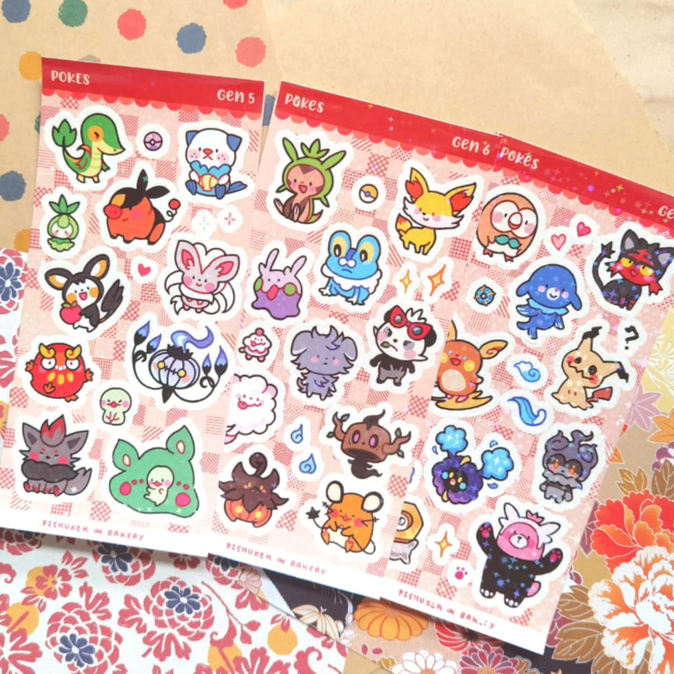 Gen 5 6 7 Pokes Stickers